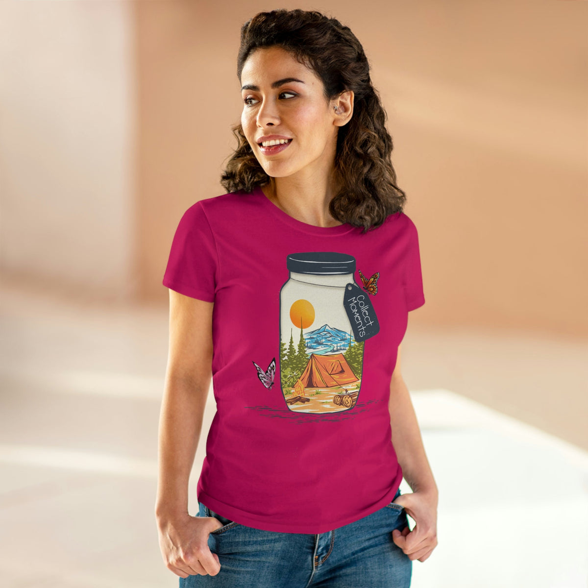 Collect Moments Women's Midweight Cotton Tee Heliconia