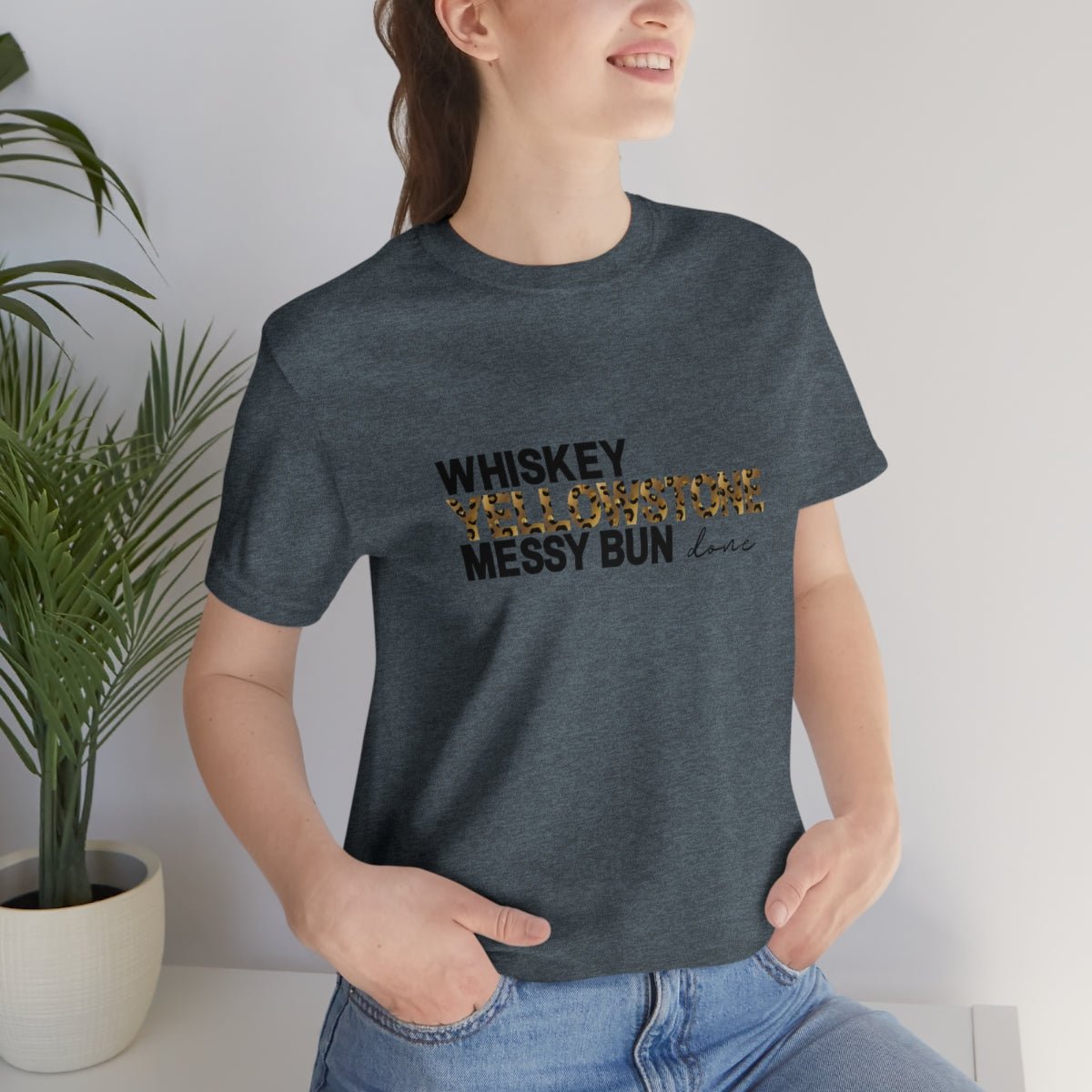 Yellowstone Junkie Women's Short Sleeve Tee Heather Slate