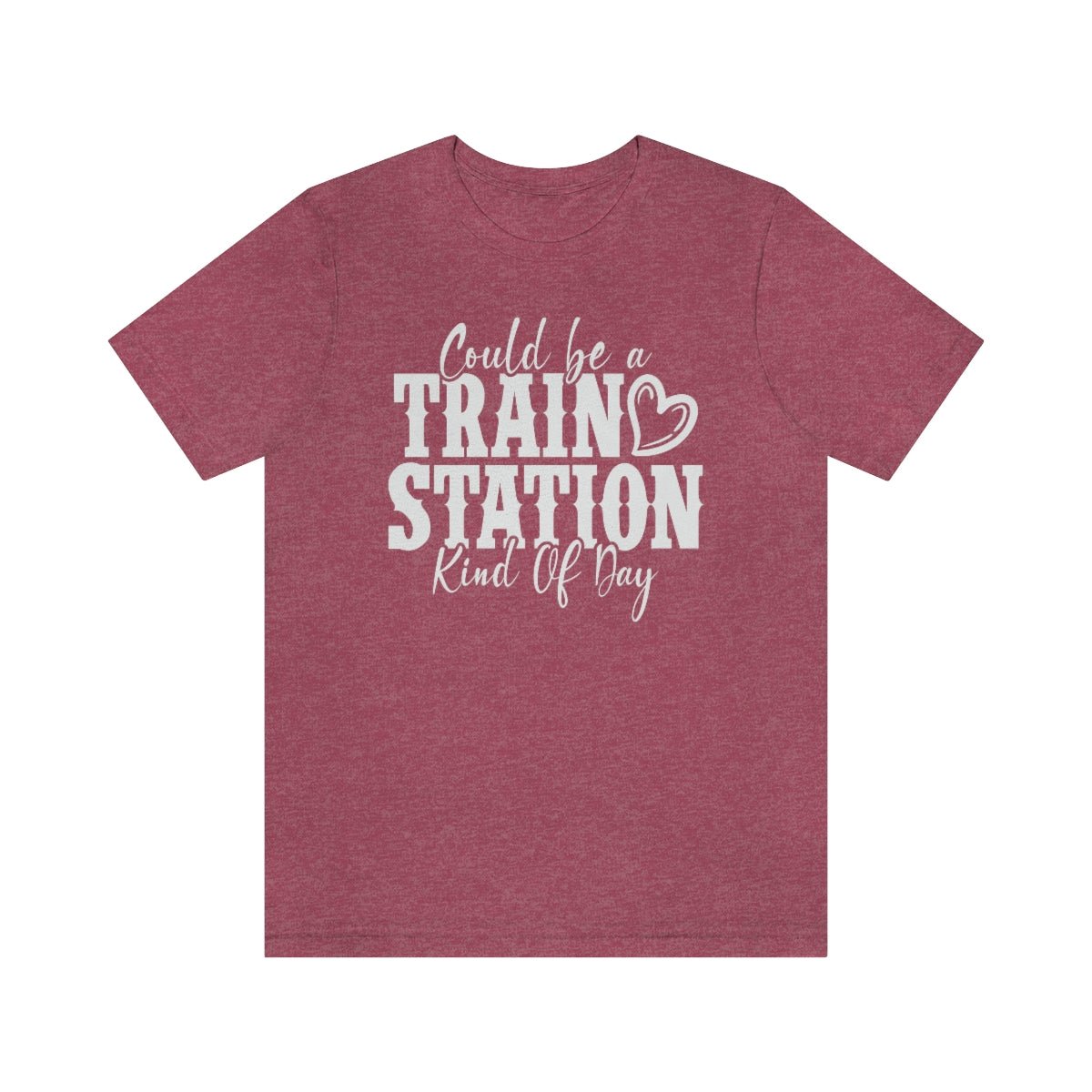 Could be a train station kind of day Women's Short Sleeve Tee Heather Raspberry