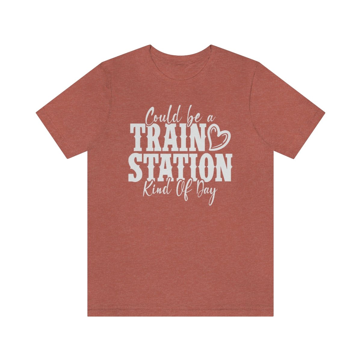 Could be a train station kind of day Women's Short Sleeve Tee Heather Clay