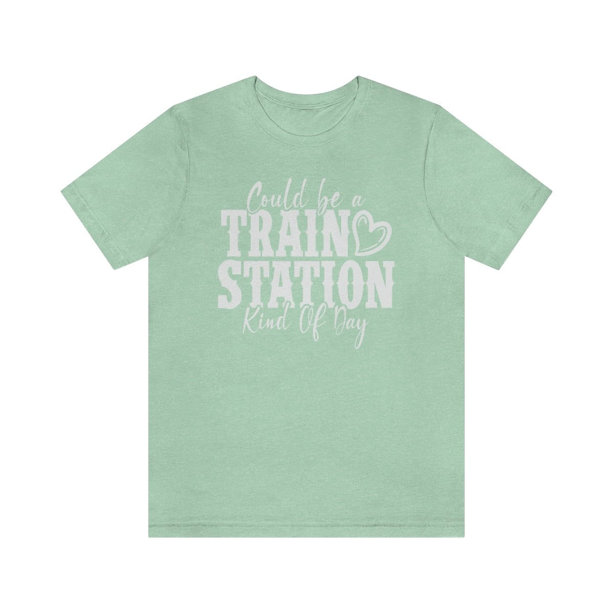 Could be a train station kind of day Women's Short Sleeve Tee Heather Mint