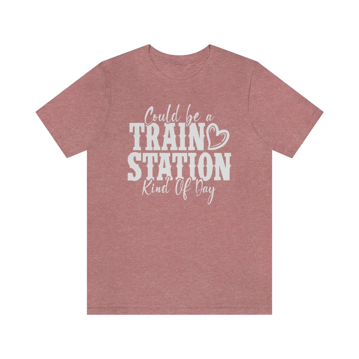 Could be a train station kind of day Women's Short Sleeve Tee Heather Mauve