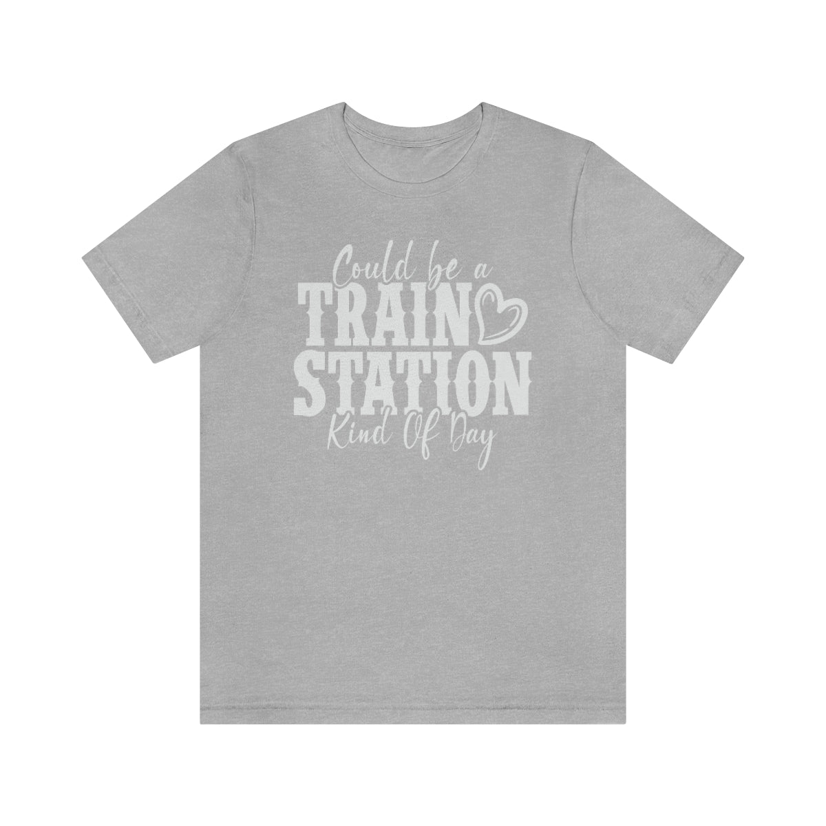 Could be a train station kind of day Women's Short Sleeve Tee Athletic Heather