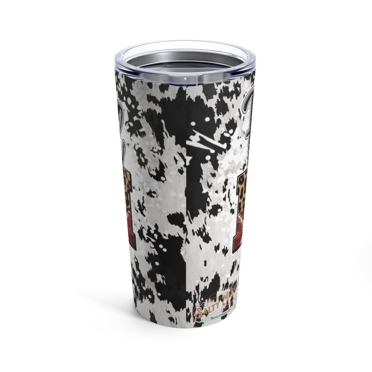 Cowhide Football Mom Tumbler 20oz