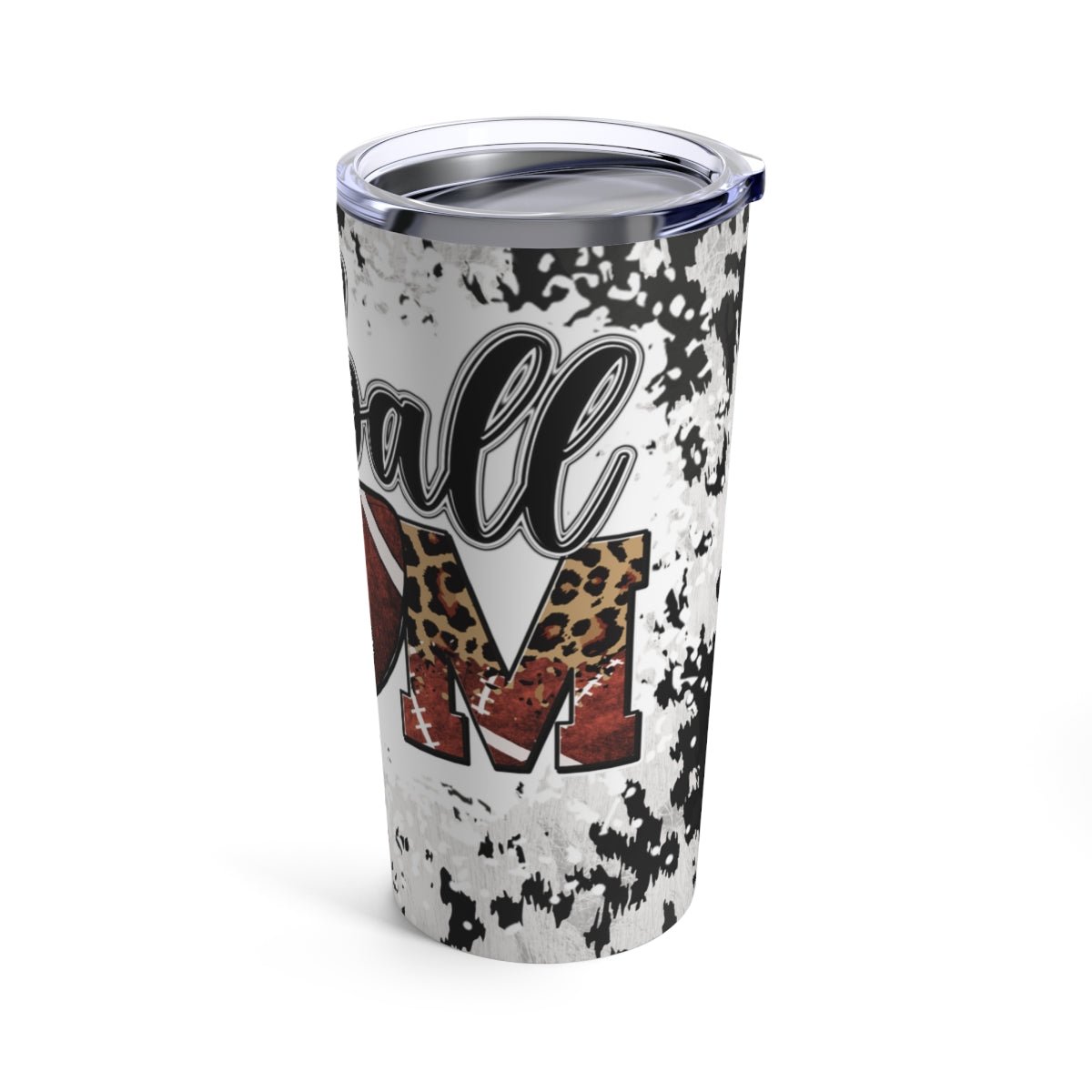 Cowhide Football Mom Tumbler 20oz