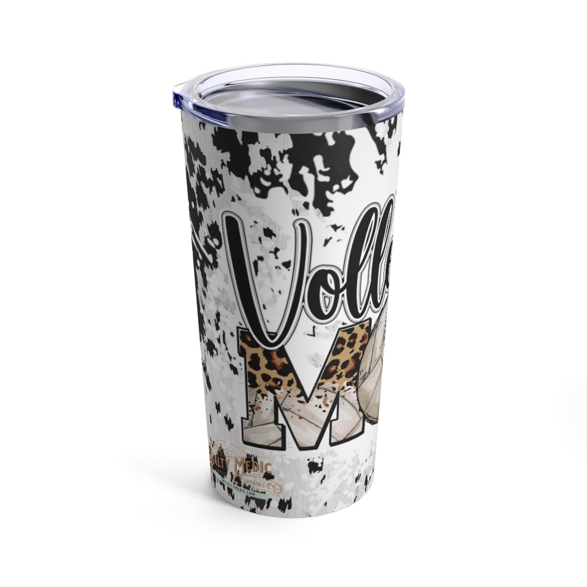 Cowhide Volleyball Mom Tumbler 20oz