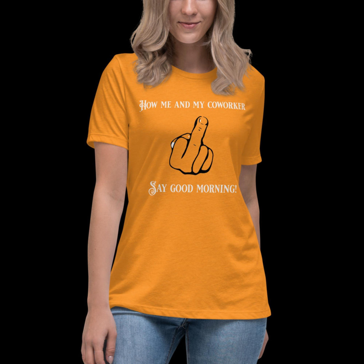 Coworker greeting Women's Relaxed T-Shirt Heather Marmalade