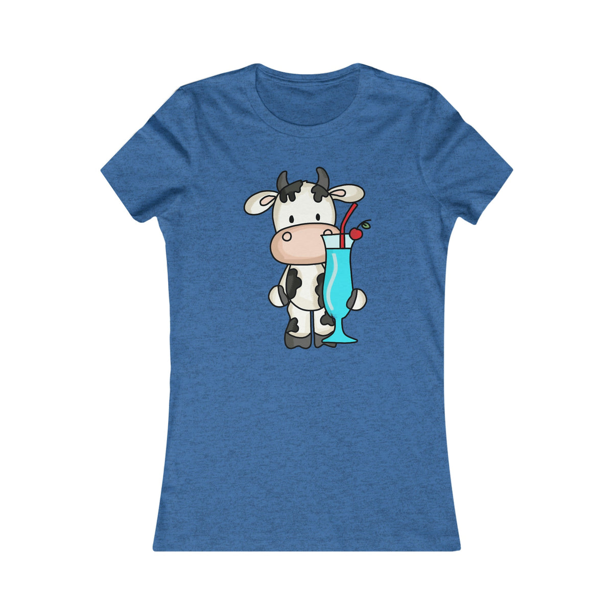 Cute Cow Women's Tee Heather True Royal