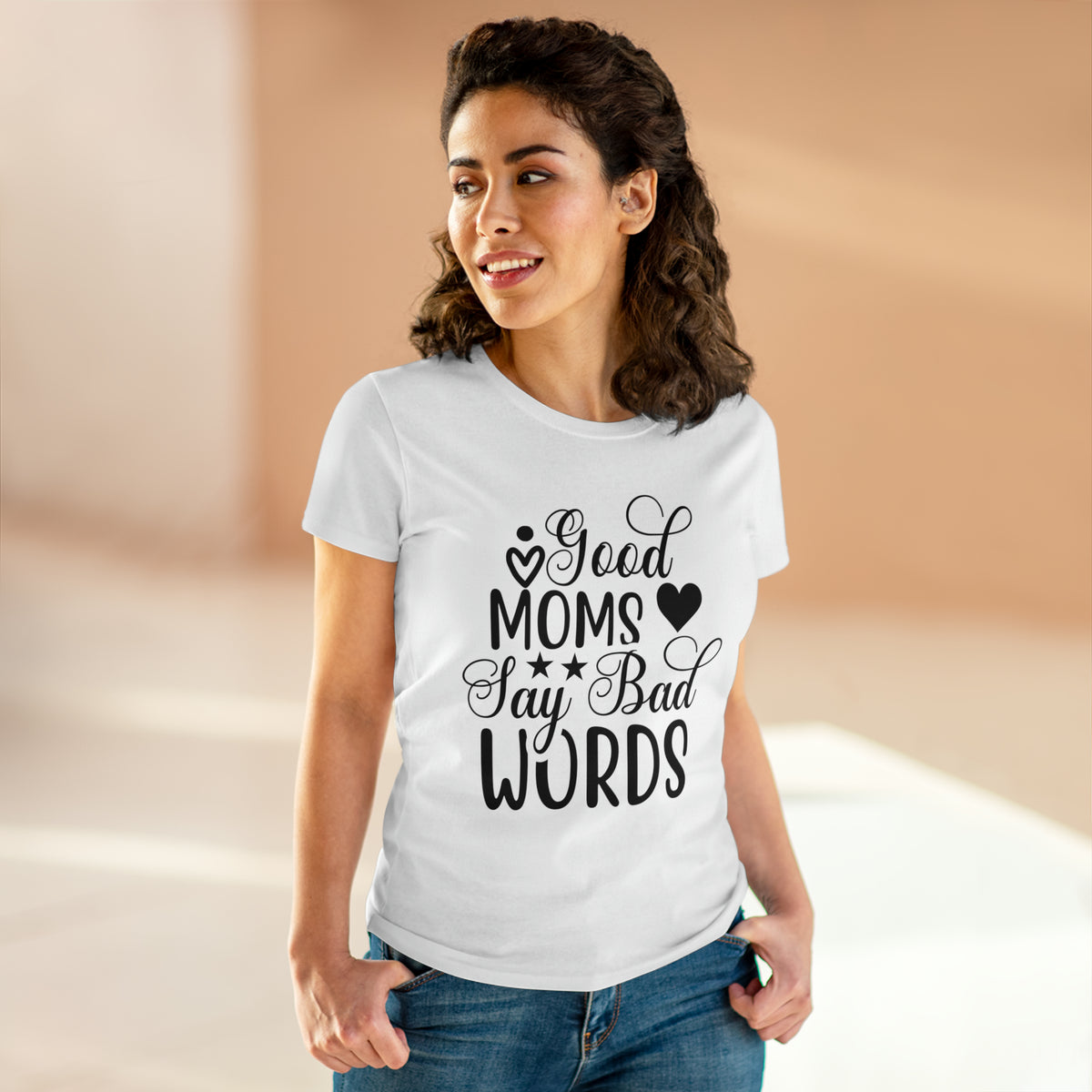 Good Mom's Say Bad Words Women's Cotton Tee White