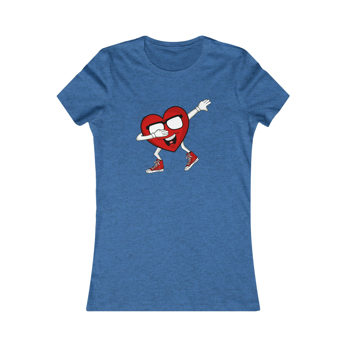 Dabbing Heart Women's Tee Heather True Royal