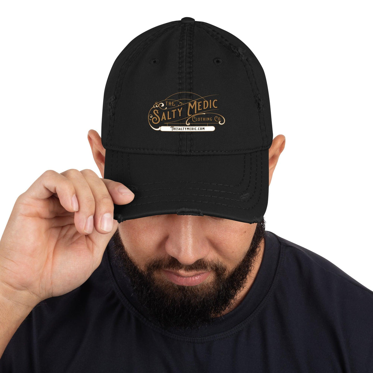 Distressed Salty Medic Hat Black