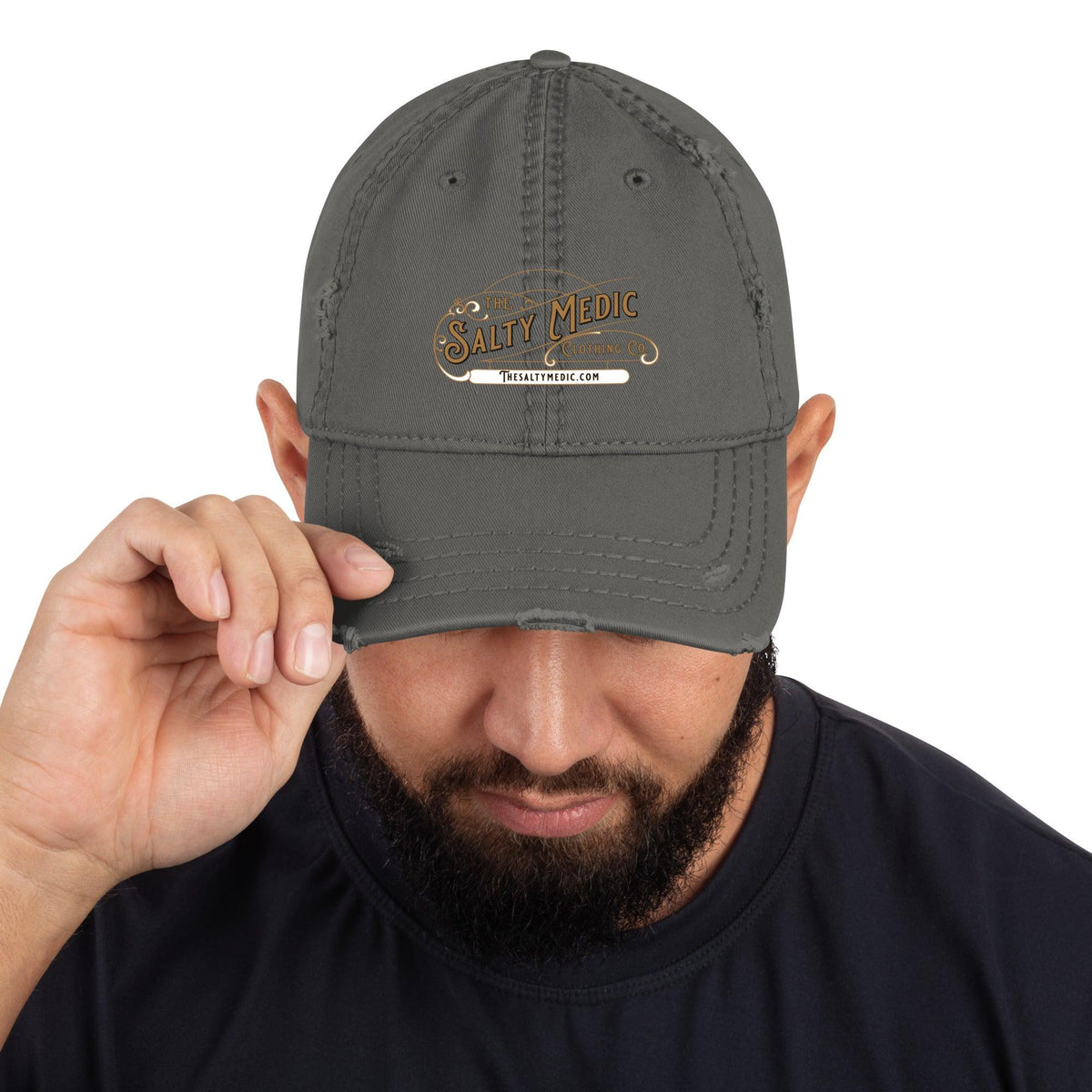 Distressed Salty Medic Hat Charcoal Grey