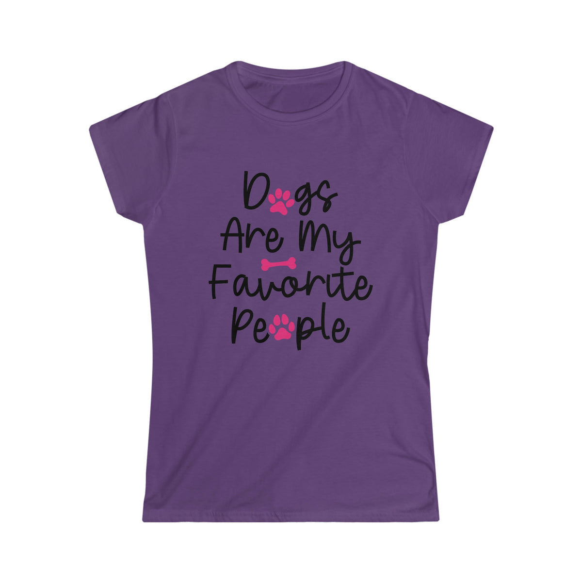 Dog's Are My Favorite People Women's Softstyle Tee Purple