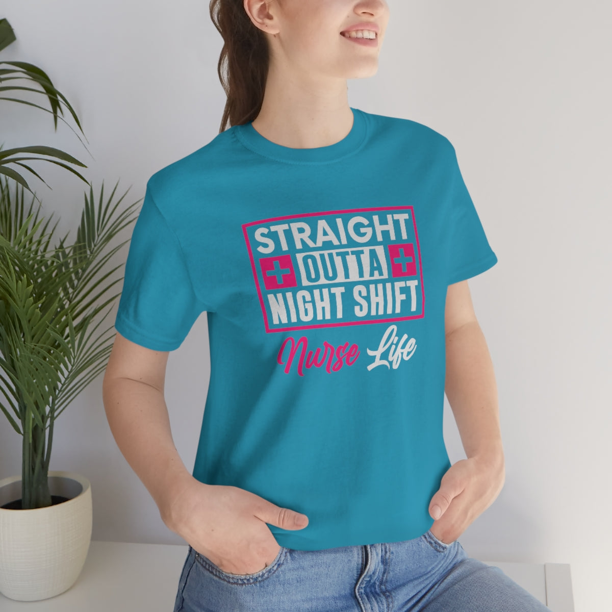 Straight outa night shift Nurse Life Women's Short Sleeve Tee