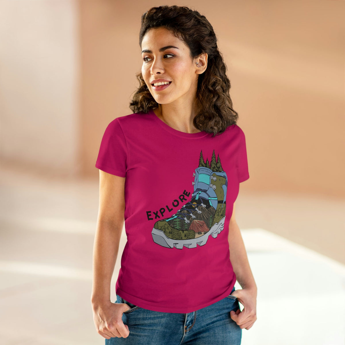 Explore Women's Midweight Cotton Tee Heliconia