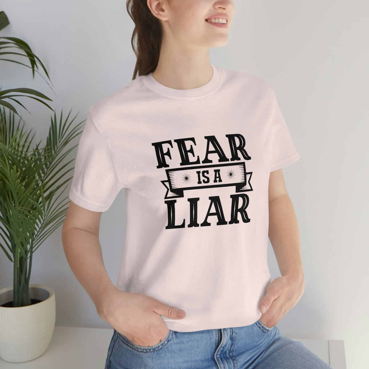 Fear is a liar Women's Short Sleeve Tee Soft Pink