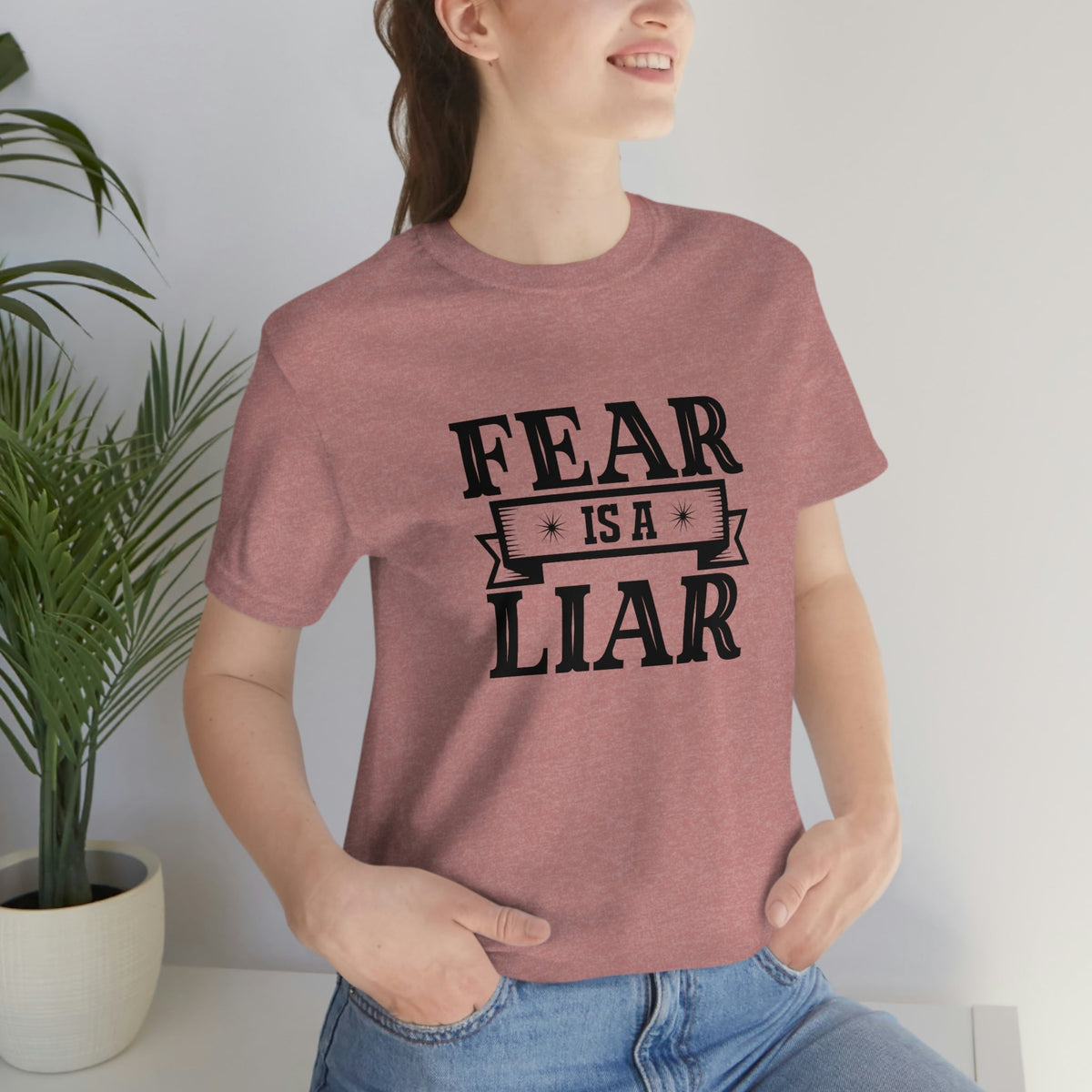 Fear is a liar Women's Short Sleeve Tee Heather Mauve