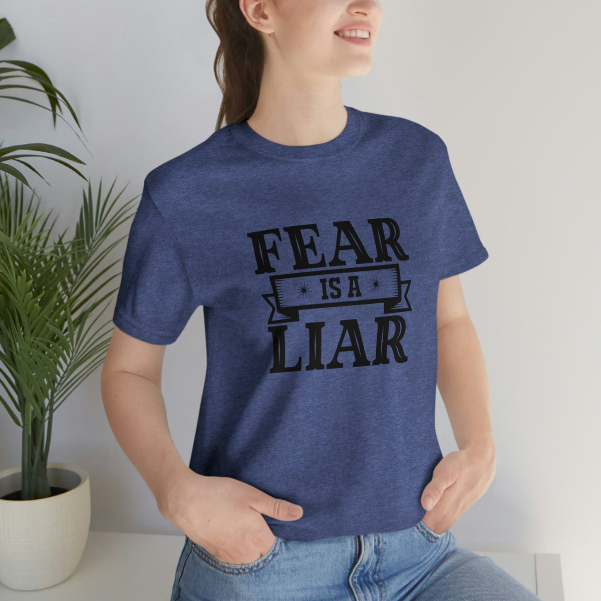 Fear is a liar Women's Short Sleeve Tee Heather True Royal