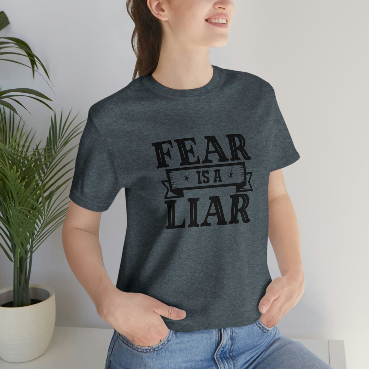 Fear is a liar Women's Short Sleeve Tee Heather Slate