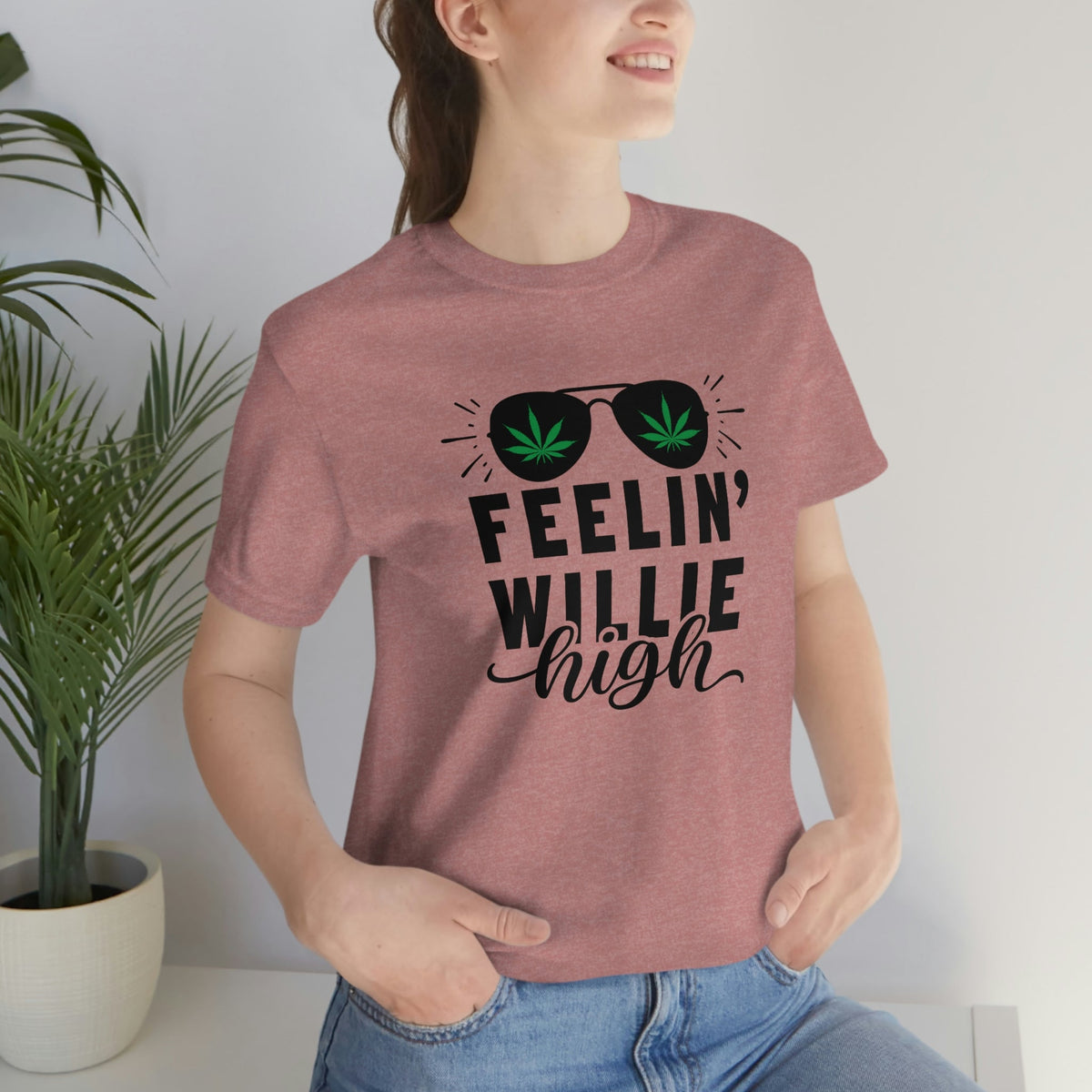 Feelin' Willie High Women's Short Sleeve Tee Heather Mauve