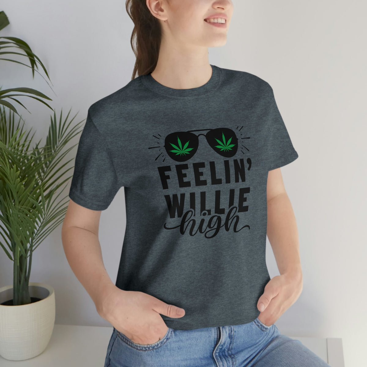 Feelin' Willie High Women's Short Sleeve Tee Heather Slate