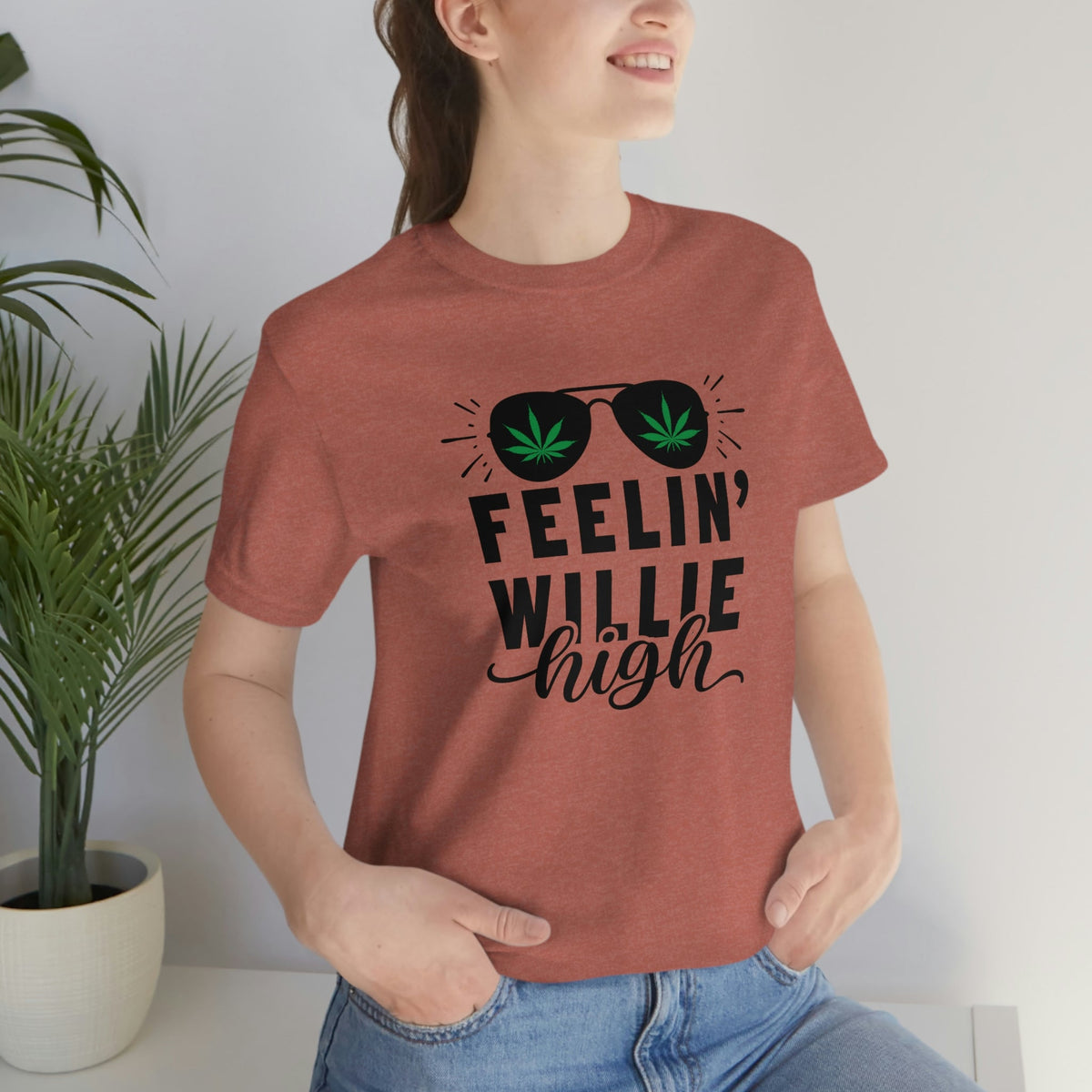 Feelin' Willie High Women's Short Sleeve Tee Heather Clay