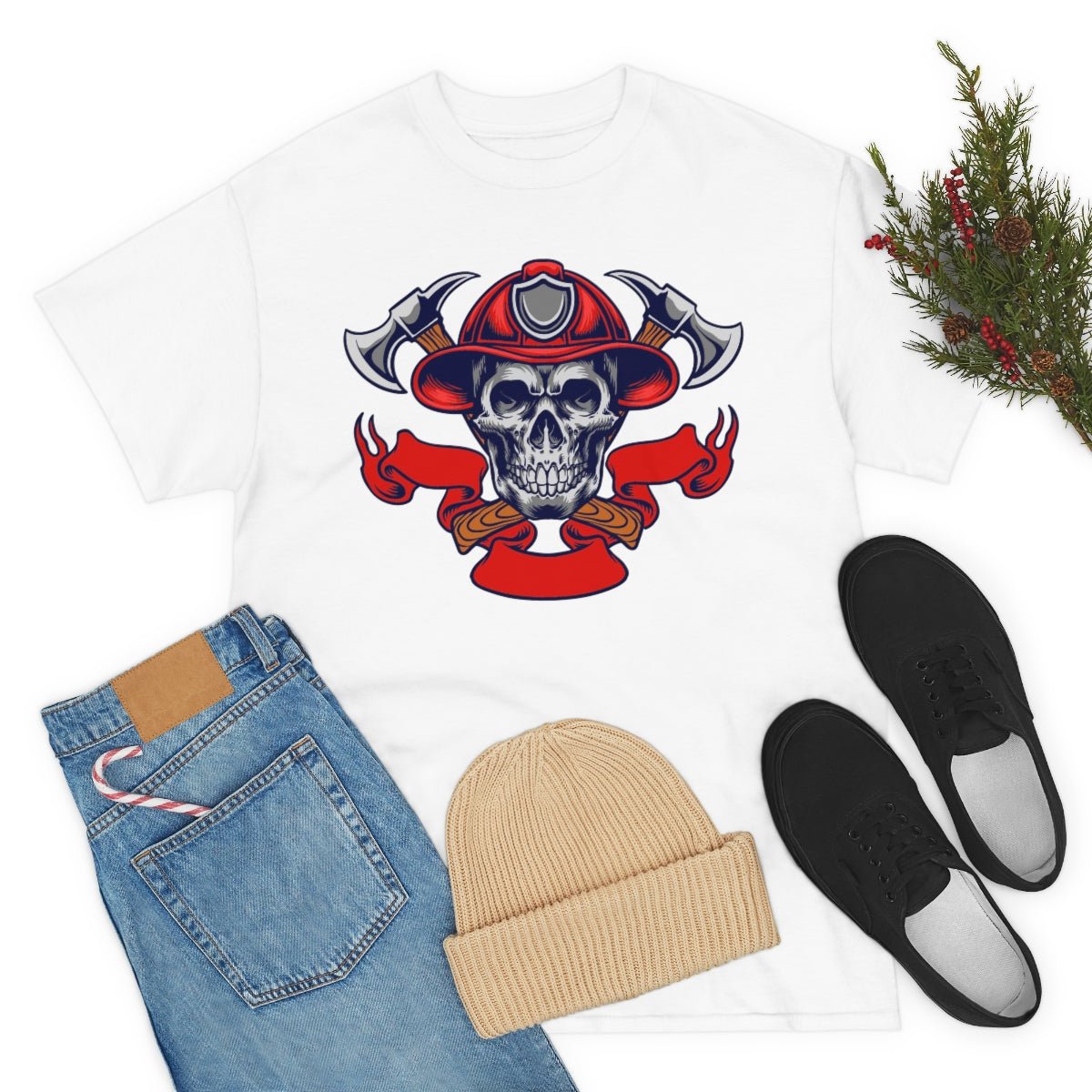 Fire Skull Cotton Tee - Salty Medic Clothing Co.