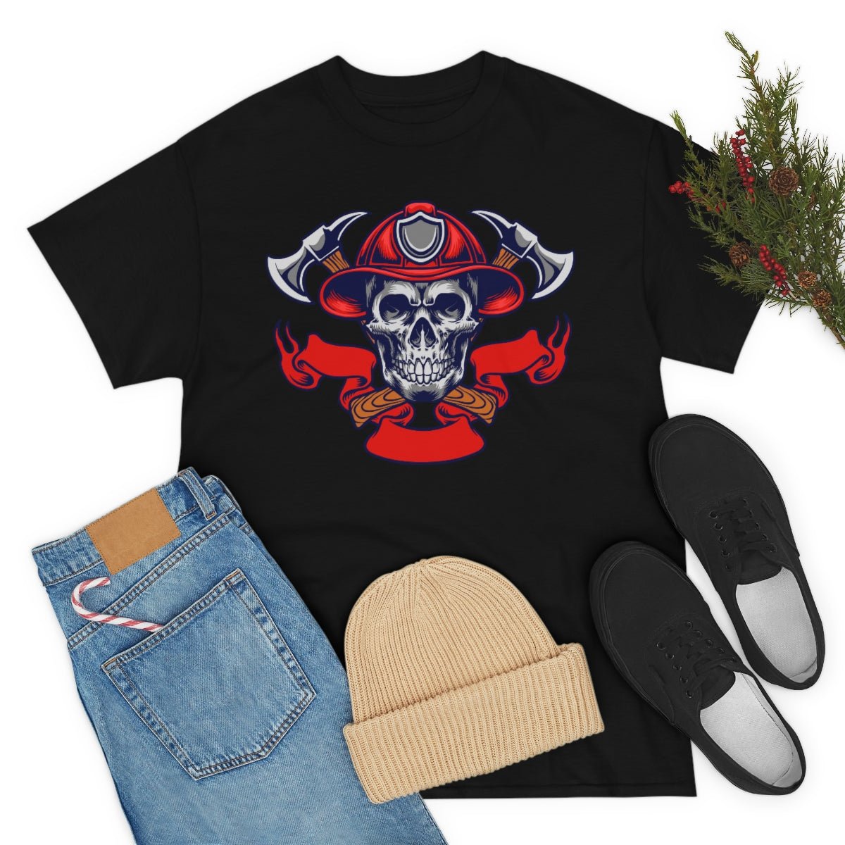 Fire Skull Cotton Tee - Salty Medic Clothing Co.