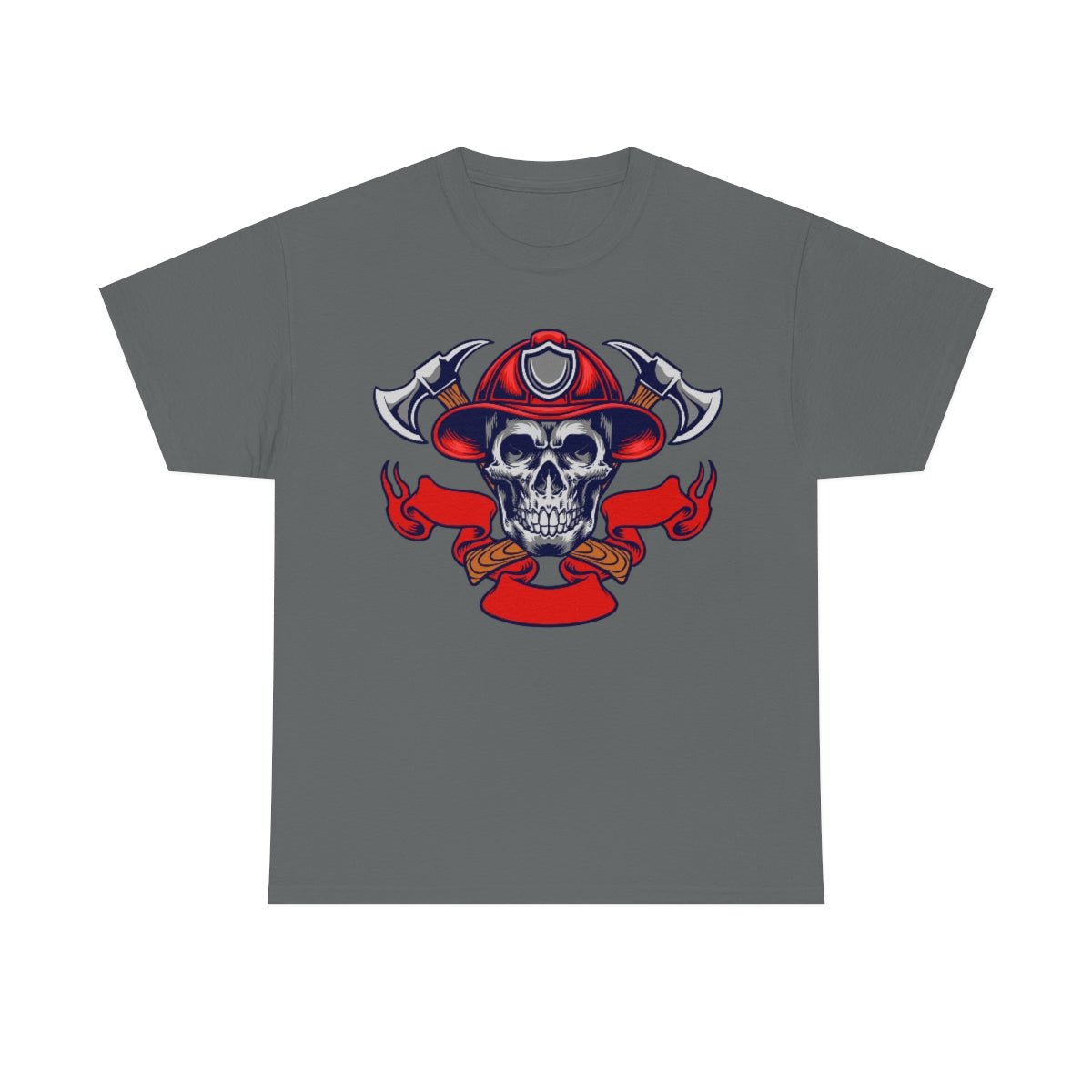 Fire Skull Cotton Tee Charcoal