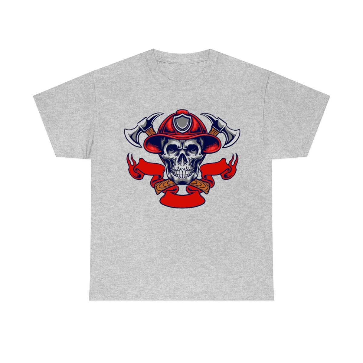 Fire Skull Cotton Tee Sport Grey