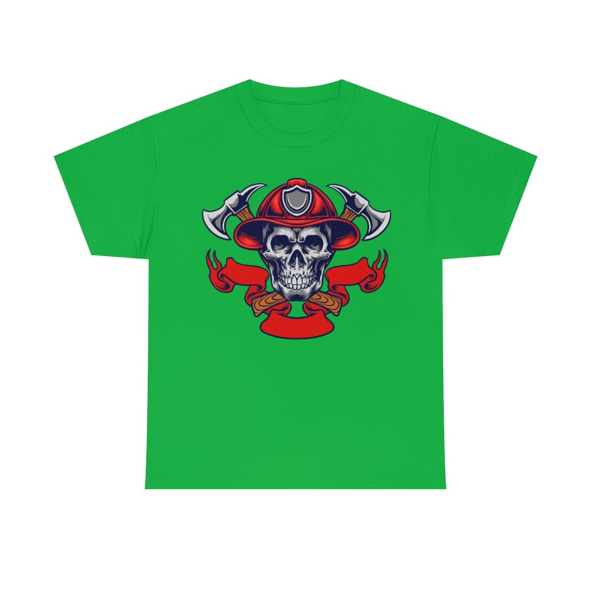 Fire Skull Cotton Tee Irish Green