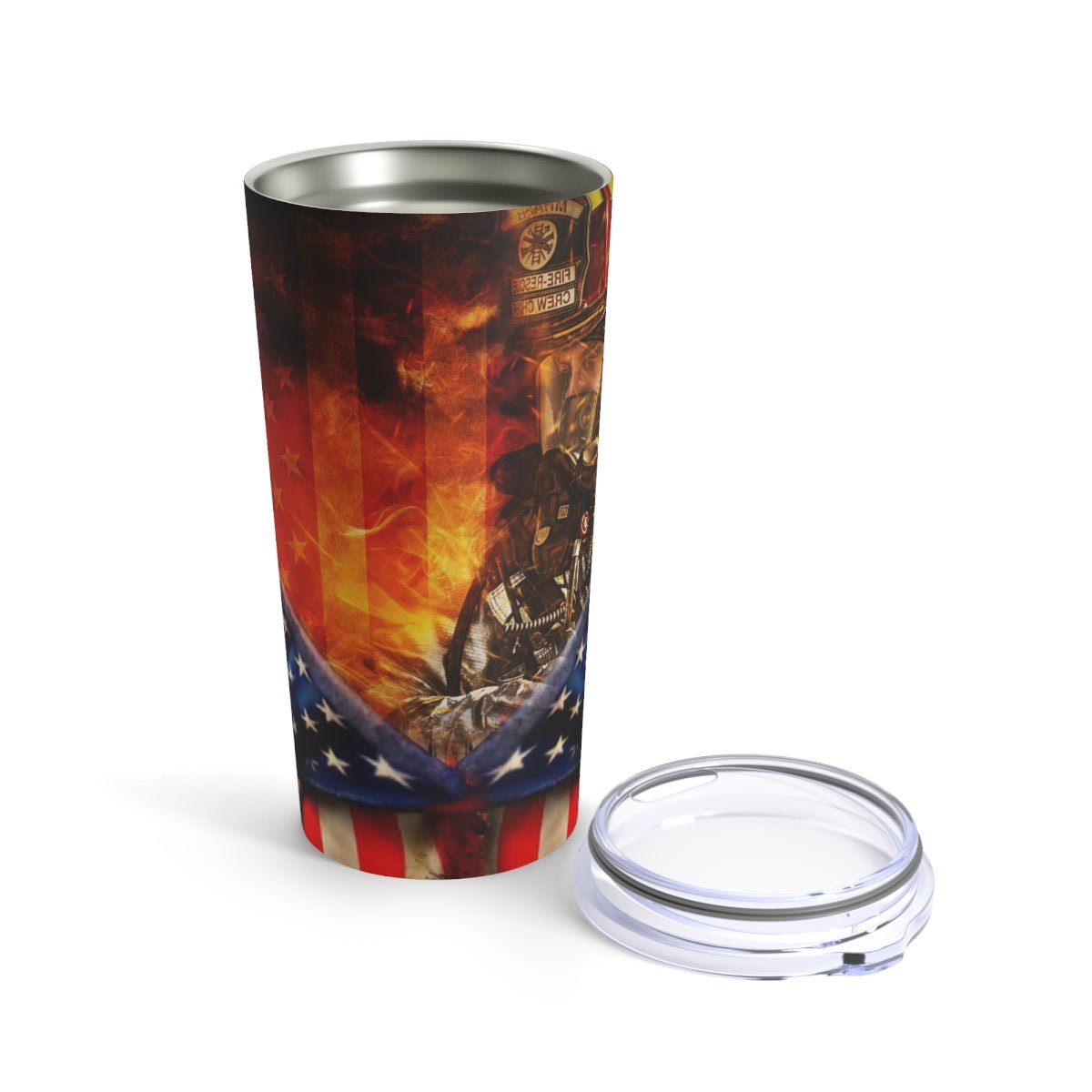 Firefighter American Flag Tumbler 20oz - Salty Medic Clothing Co.