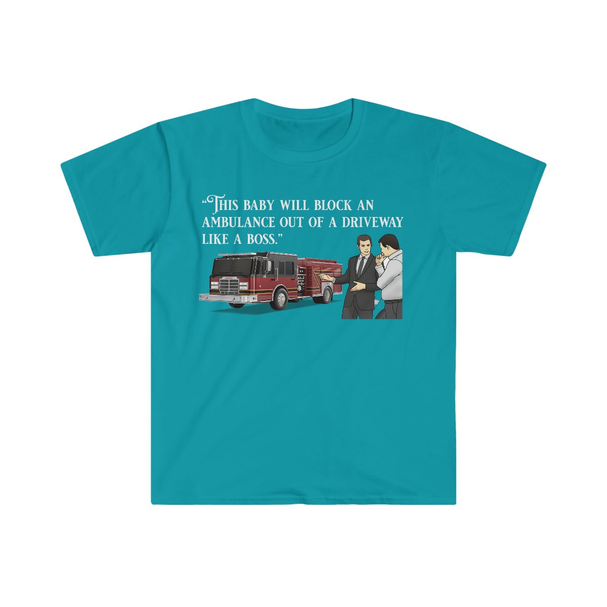 Firetruck Salesman Softstyle T-Shirt Tropical Blue