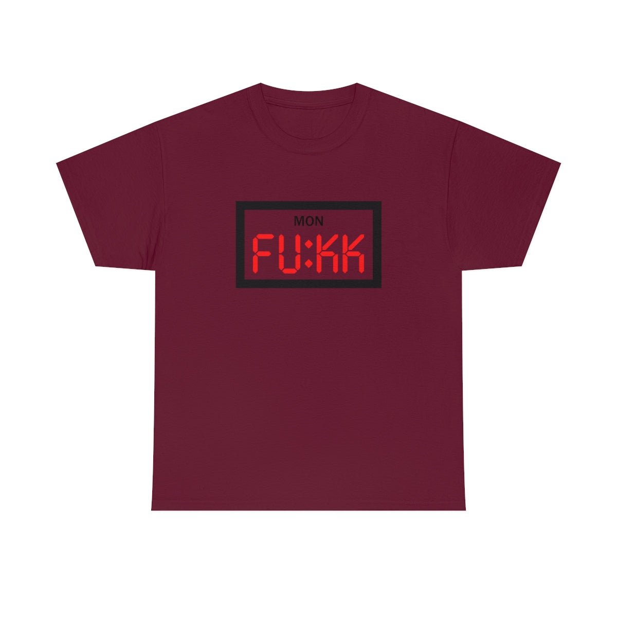 Fukk Monday Men's Heavy Cotton Tee Maroon