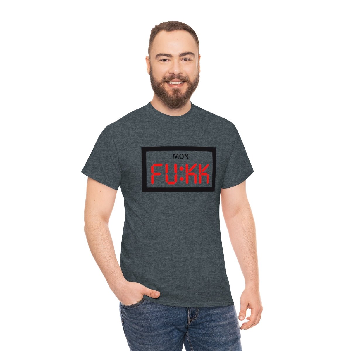 Fukk Monday Men's Heavy Cotton Tee Dark Heather