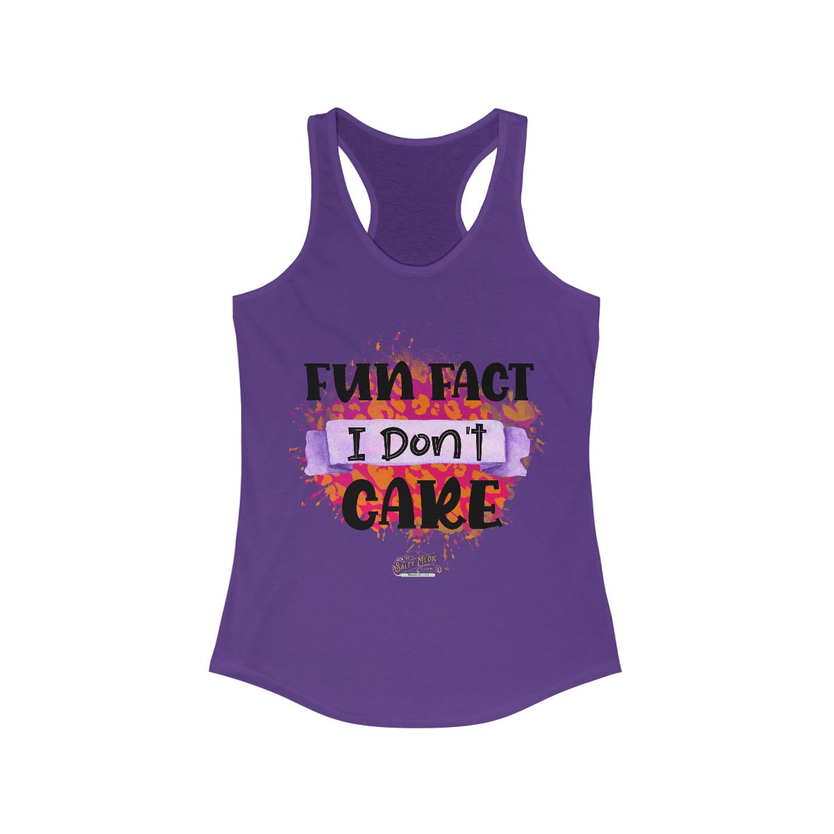 Fun Fact, I Don't Care Racerback Tank Solid Purple Rush