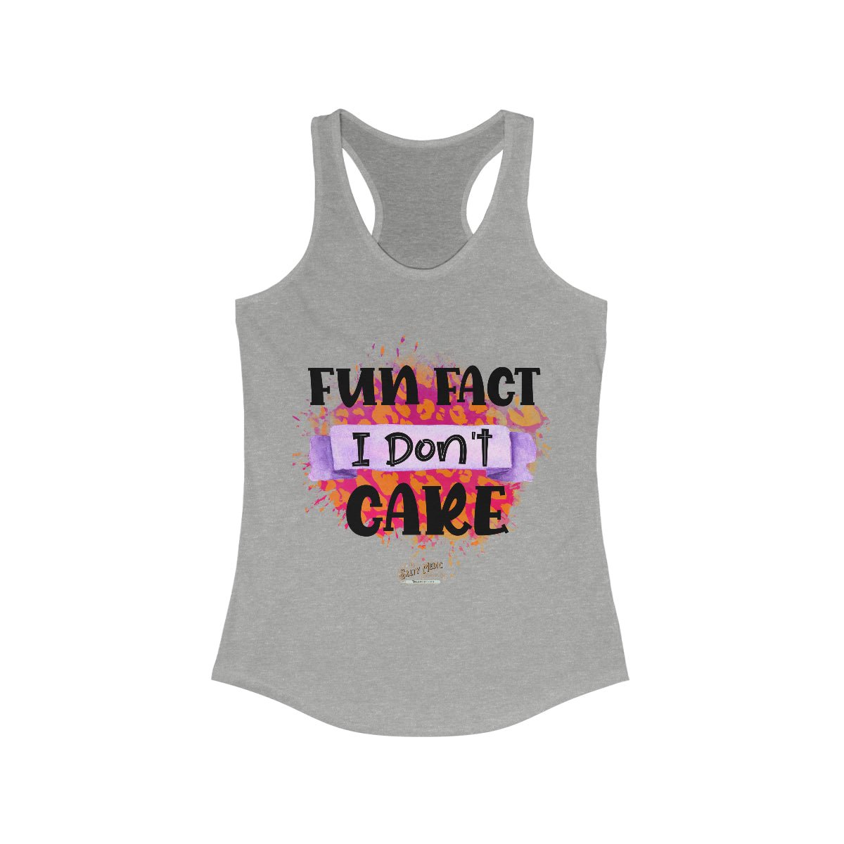 Fun Fact, I Don't Care Racerback Tank Heather Grey