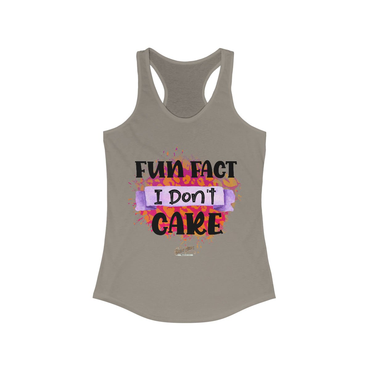 Fun Fact, I Don't Care Racerback Tank Solid Warm Gray