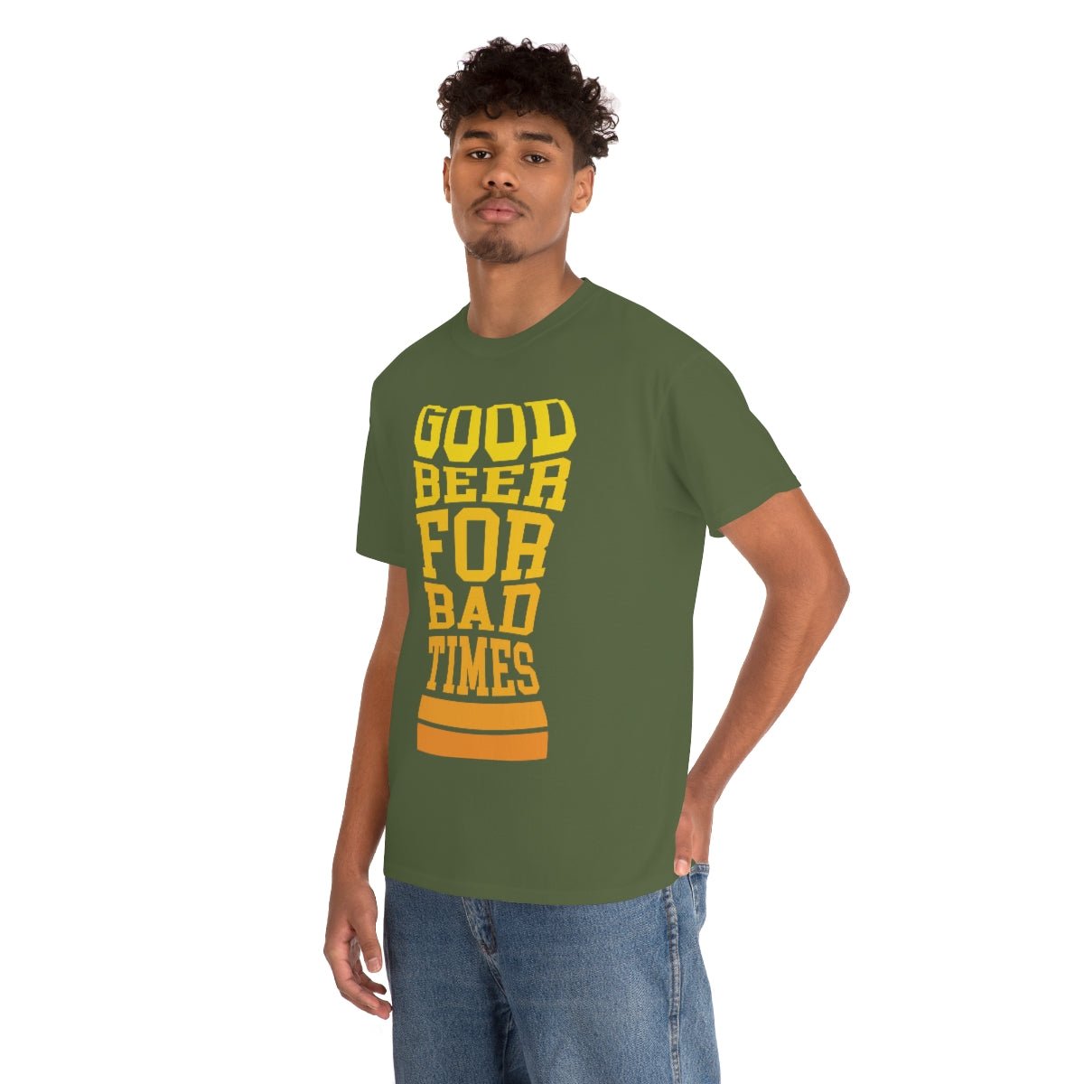 Good Beer For Bad Times Men's Cotton Tee