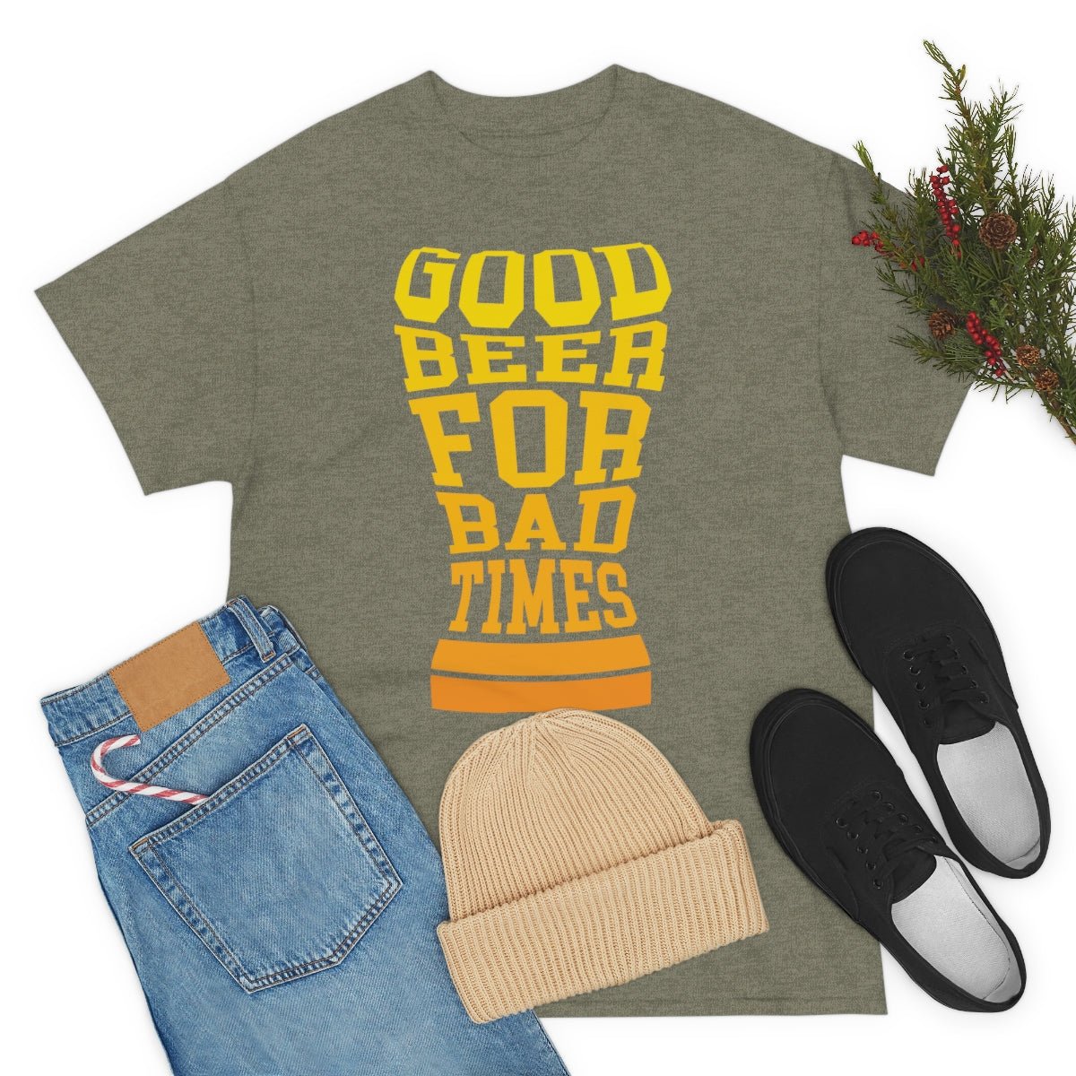 Good Beer For Bad Times Men's Cotton Tee - Salty Medic Clothing Co.