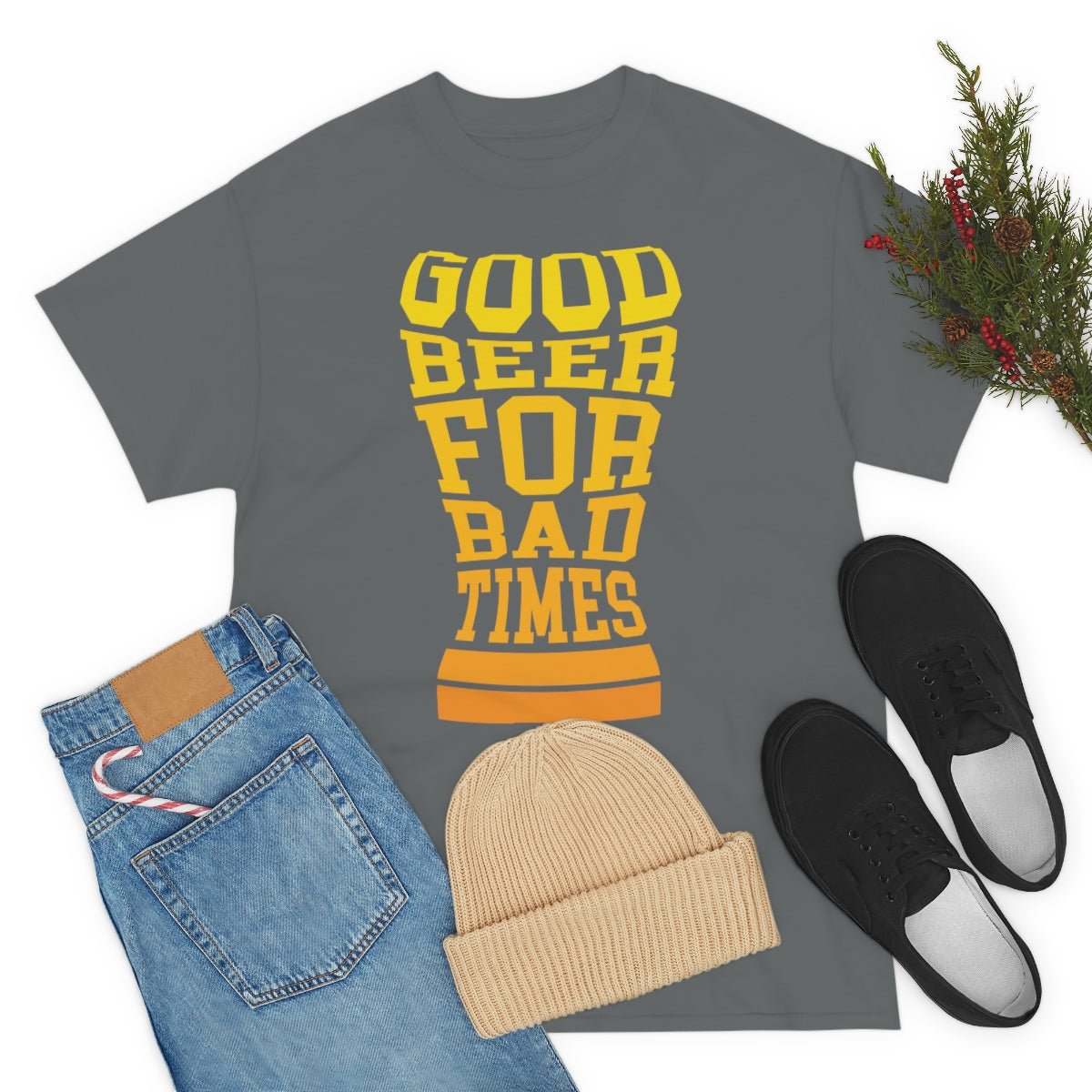 Good Beer For Bad Times Men's Cotton Tee - Salty Medic Clothing Co.