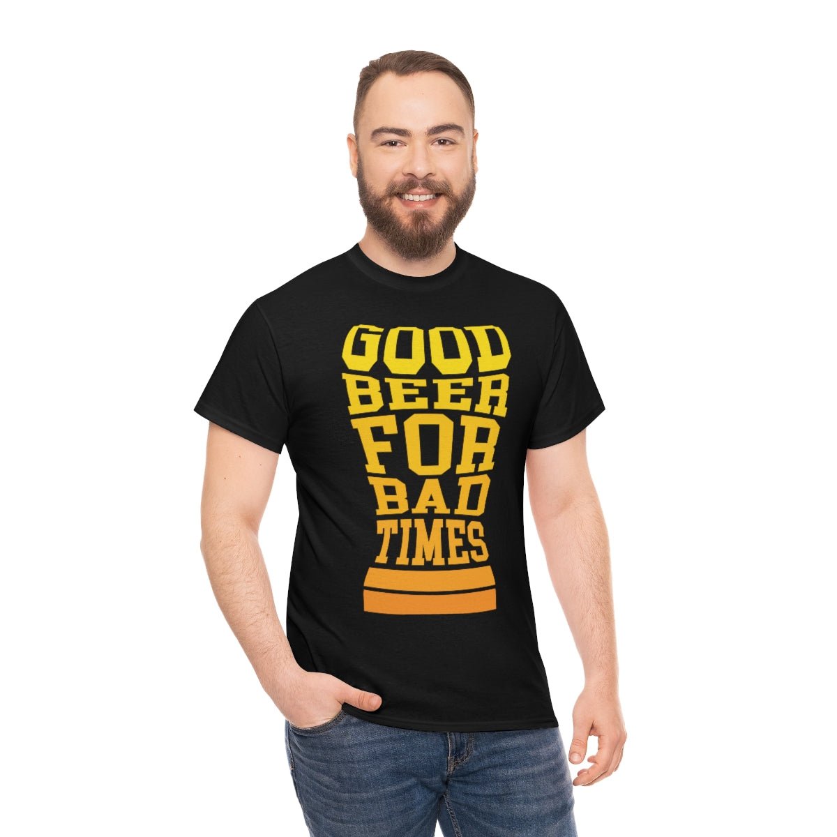 Good Beer For Bad Times Men's Cotton Tee - Salty Medic Clothing Co.