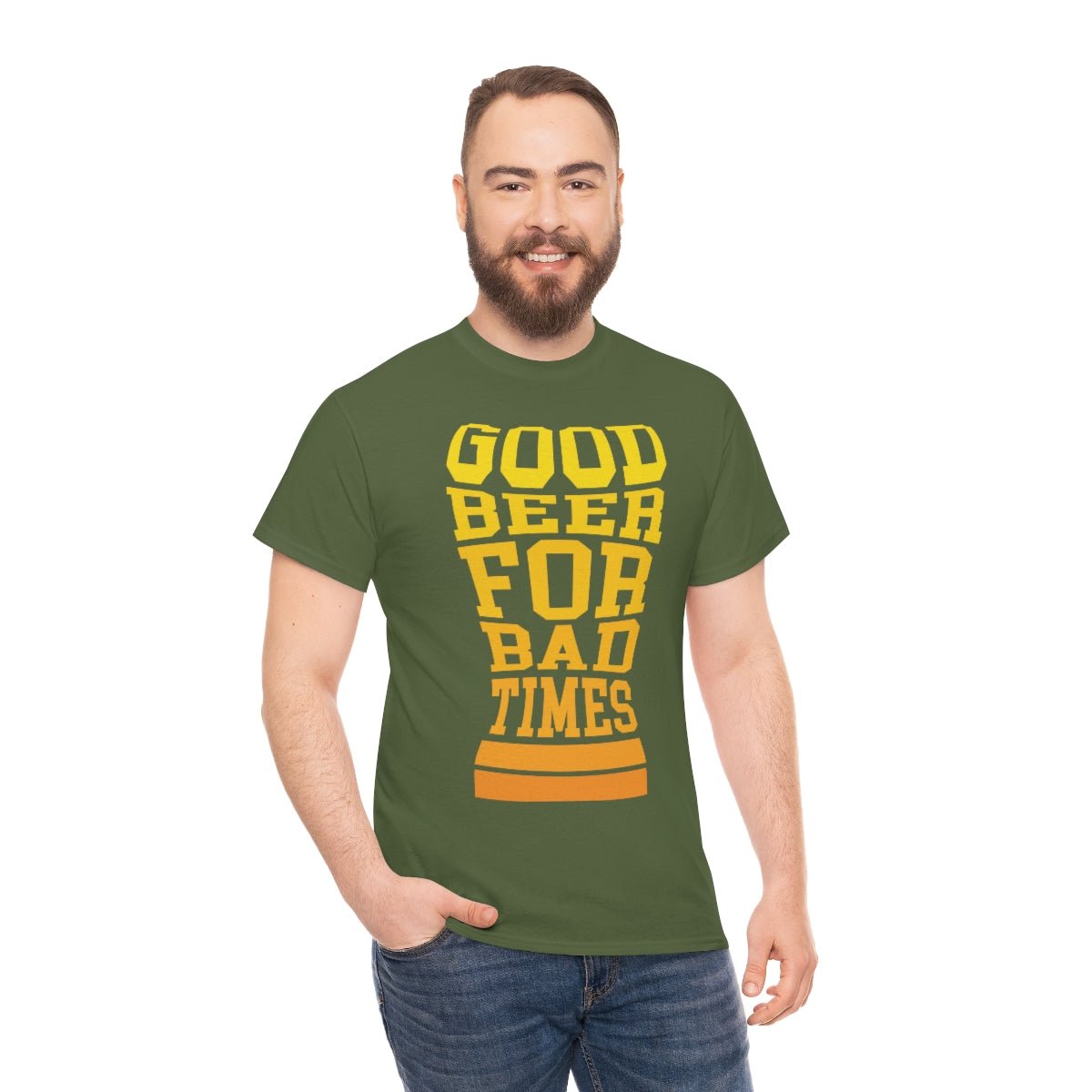 Good Beer For Bad Times Men's Cotton Tee