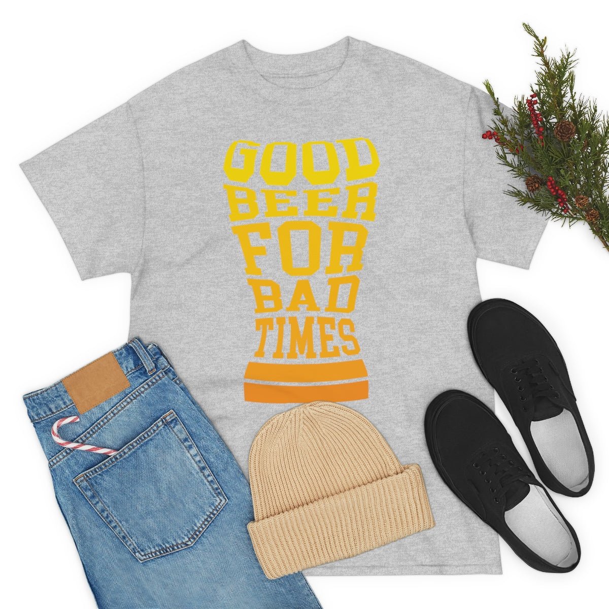 Good Beer For Bad Times Men's Cotton Tee - Salty Medic Clothing Co.