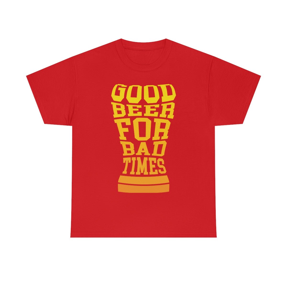 Good Beer For Bad Times Men's Cotton Tee Red