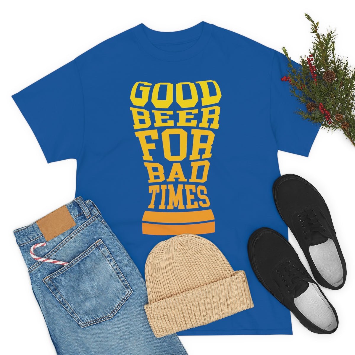 Good Beer For Bad Times Men's Cotton Tee - Salty Medic Clothing Co.