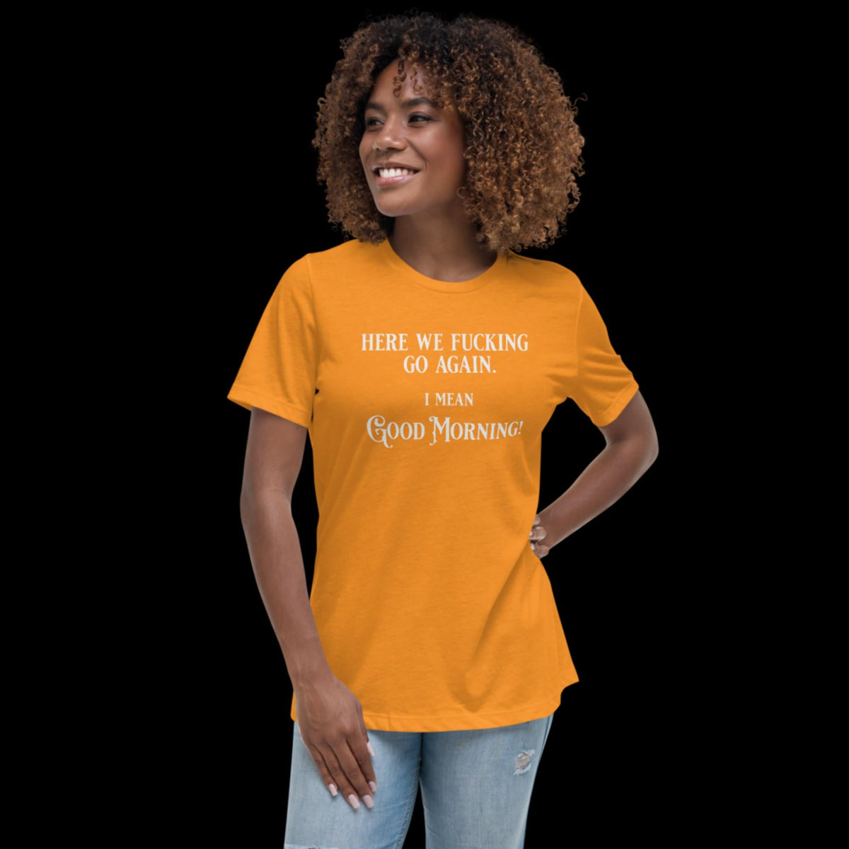 Good Morning Women's Relaxed T-Shirt Heather Marmalade