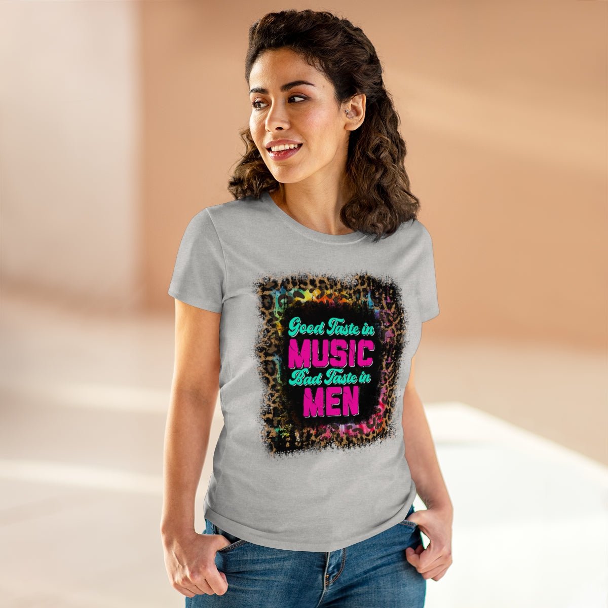 Good Taste in Music, Bad Taste in Men Women's Midweight Cotton Tee