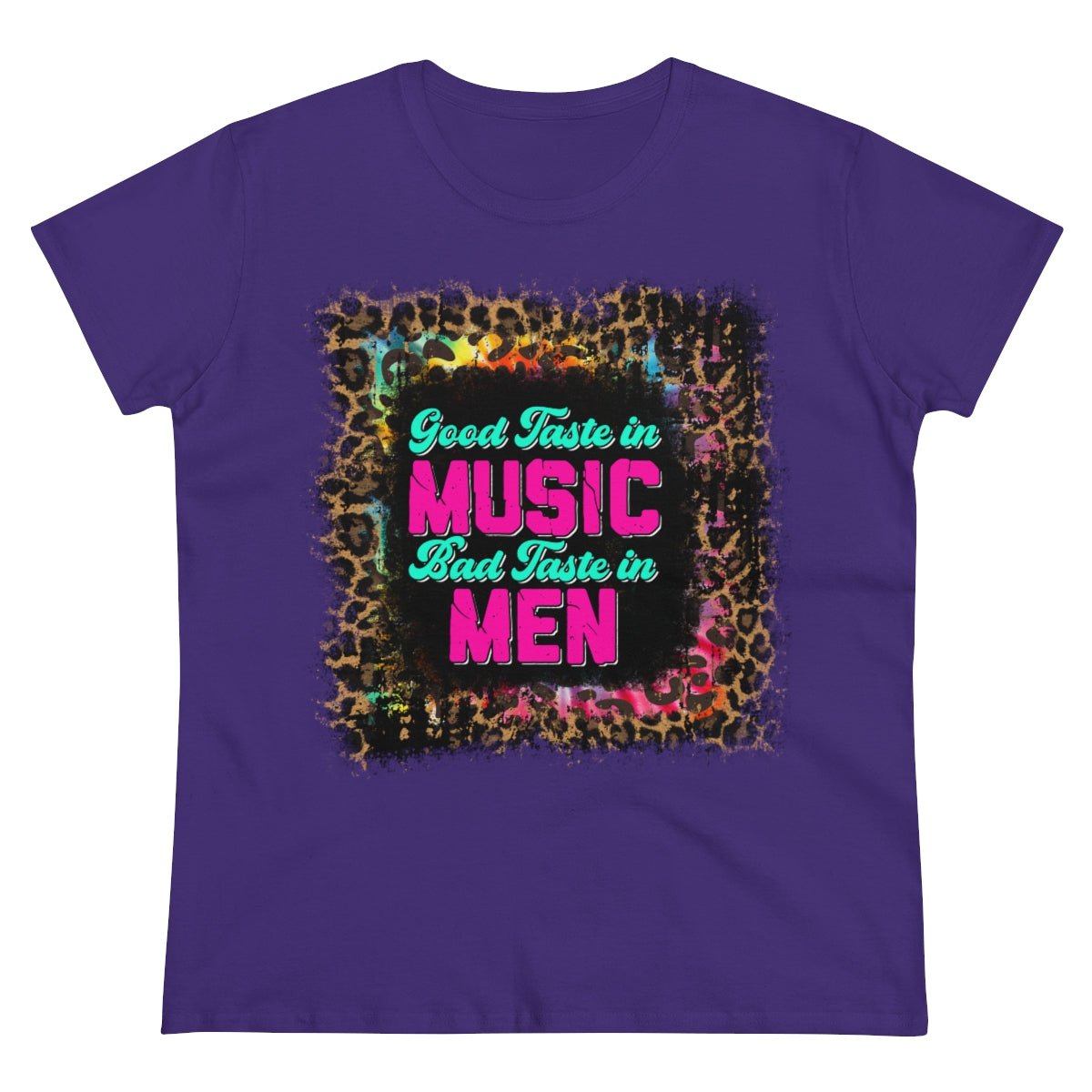 Good Taste in Music, Bad Taste in Men Women's Midweight Cotton Tee Purple