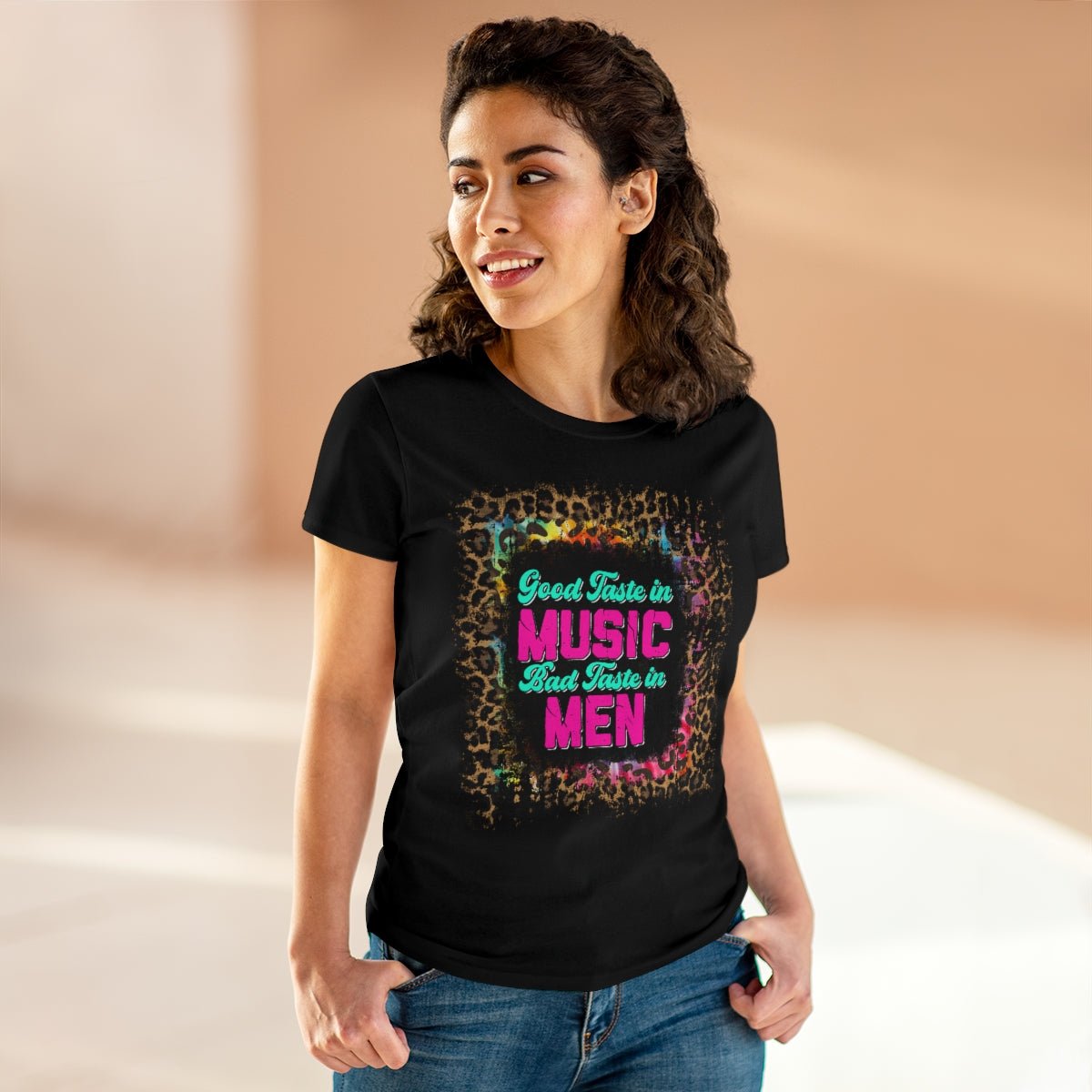 Good Taste in Music, Bad Taste in Men Women's Midweight Cotton Tee